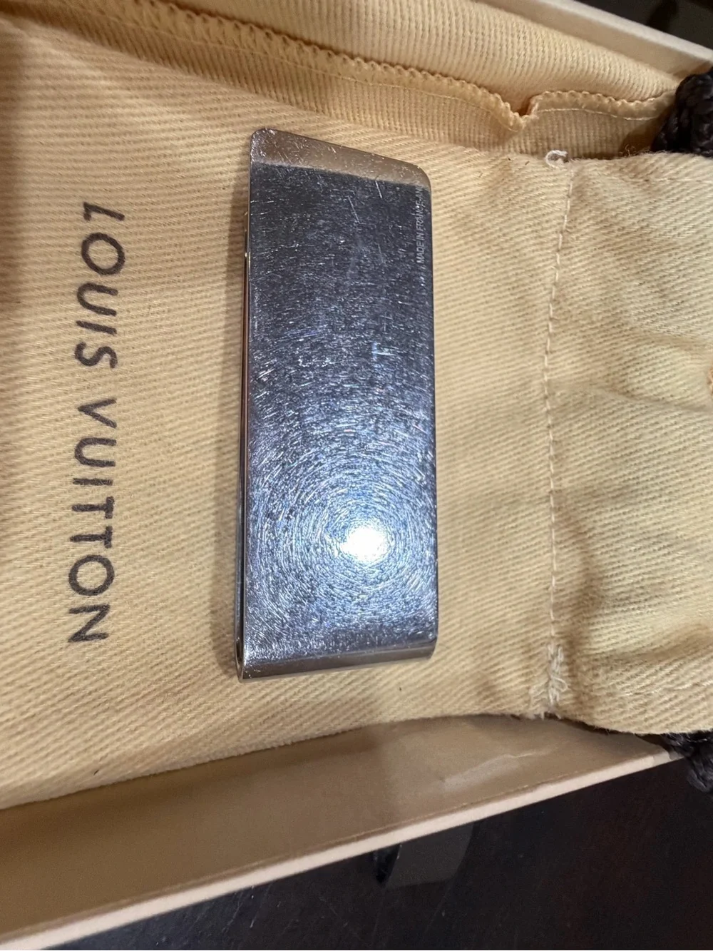 Louis Vuitton Silver-Tone Rectangular Money Clip